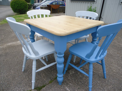 upcycled painted table and chairs